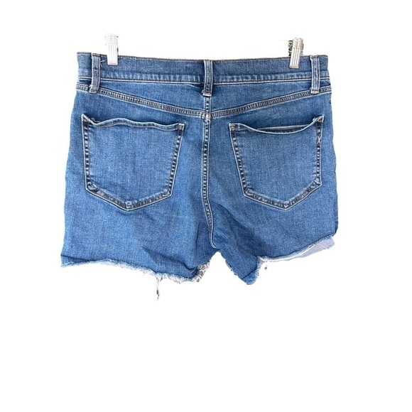Express - Original Midi High Rise Jean Shorts Size 10 - Picture 3 of 6